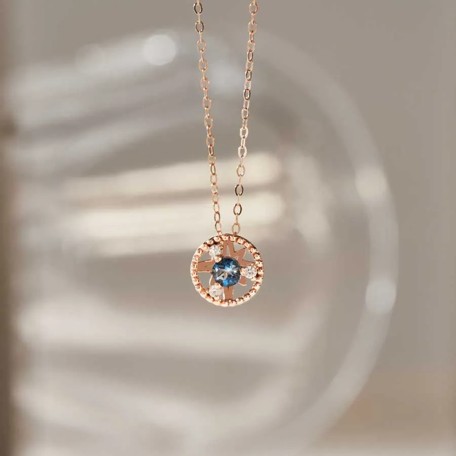 [14K Gold] Chloe Blue Topaz Necklace