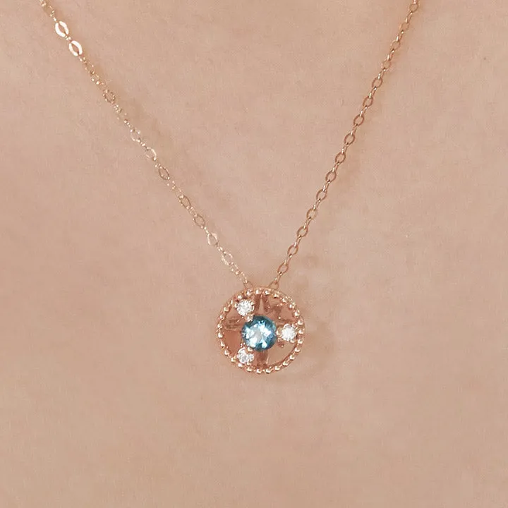 [14K Gold] Chloe Blue Topaz Necklace