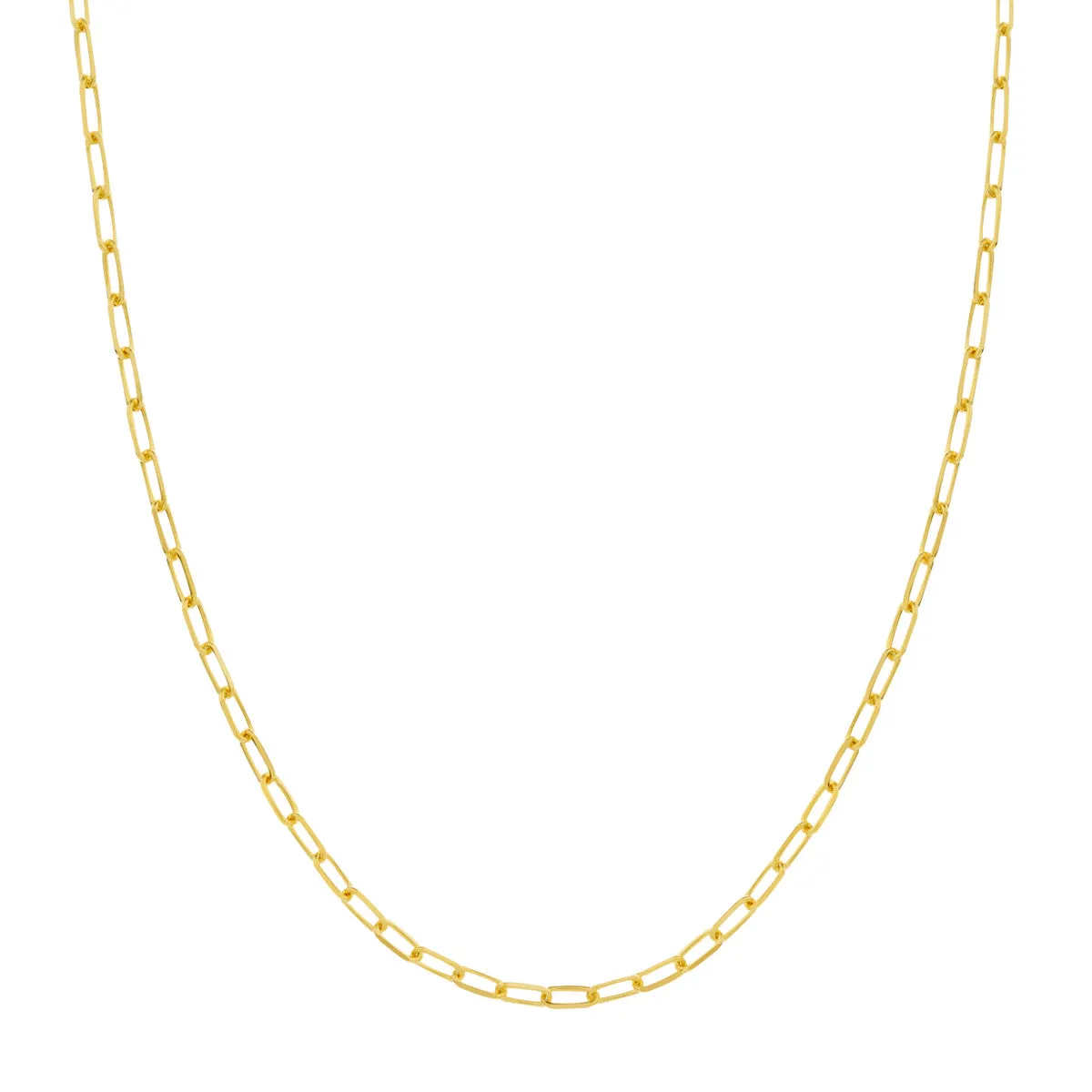 14K Yellow 2.2mm Paper Clip Chain