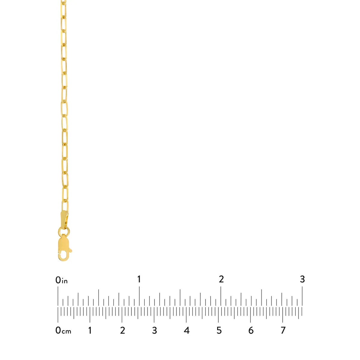 14K Yellow 2.2mm Paper Clip Chain