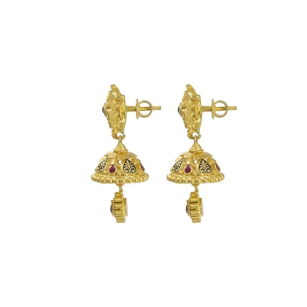 22K Gold Necklace and Earrings Set
