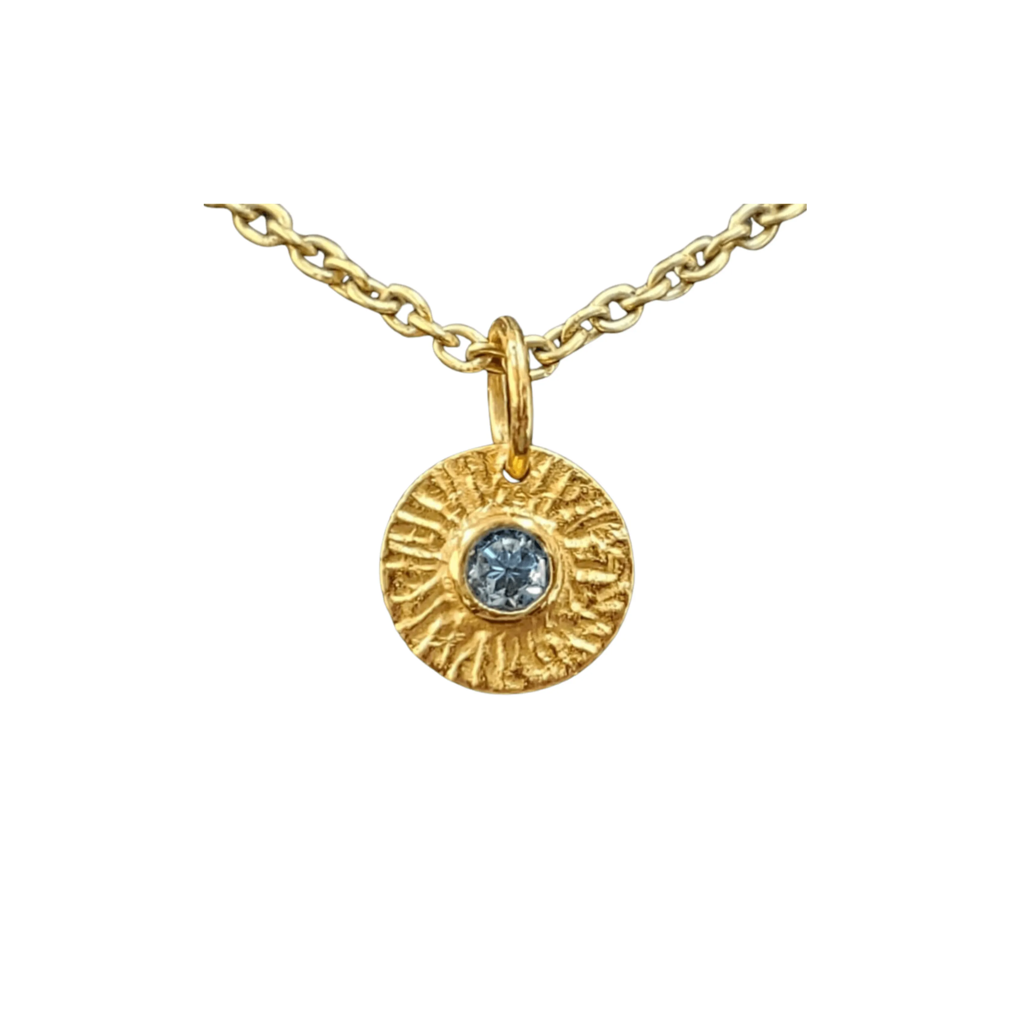 925 Gold Vermeil Blue Topaz Pendant