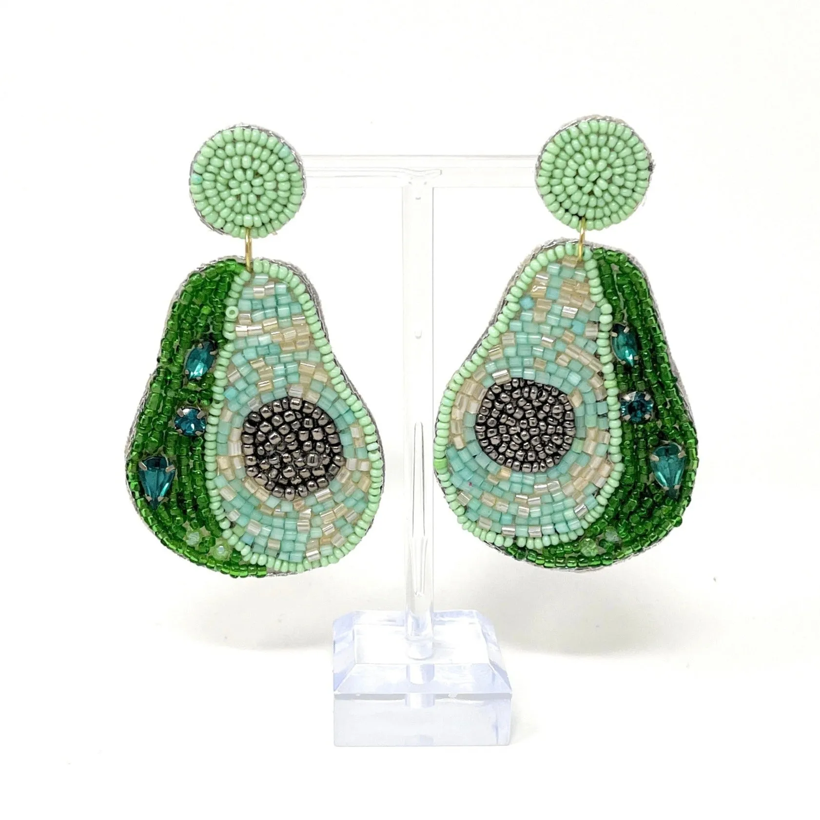 Avocado Beaded Earrings