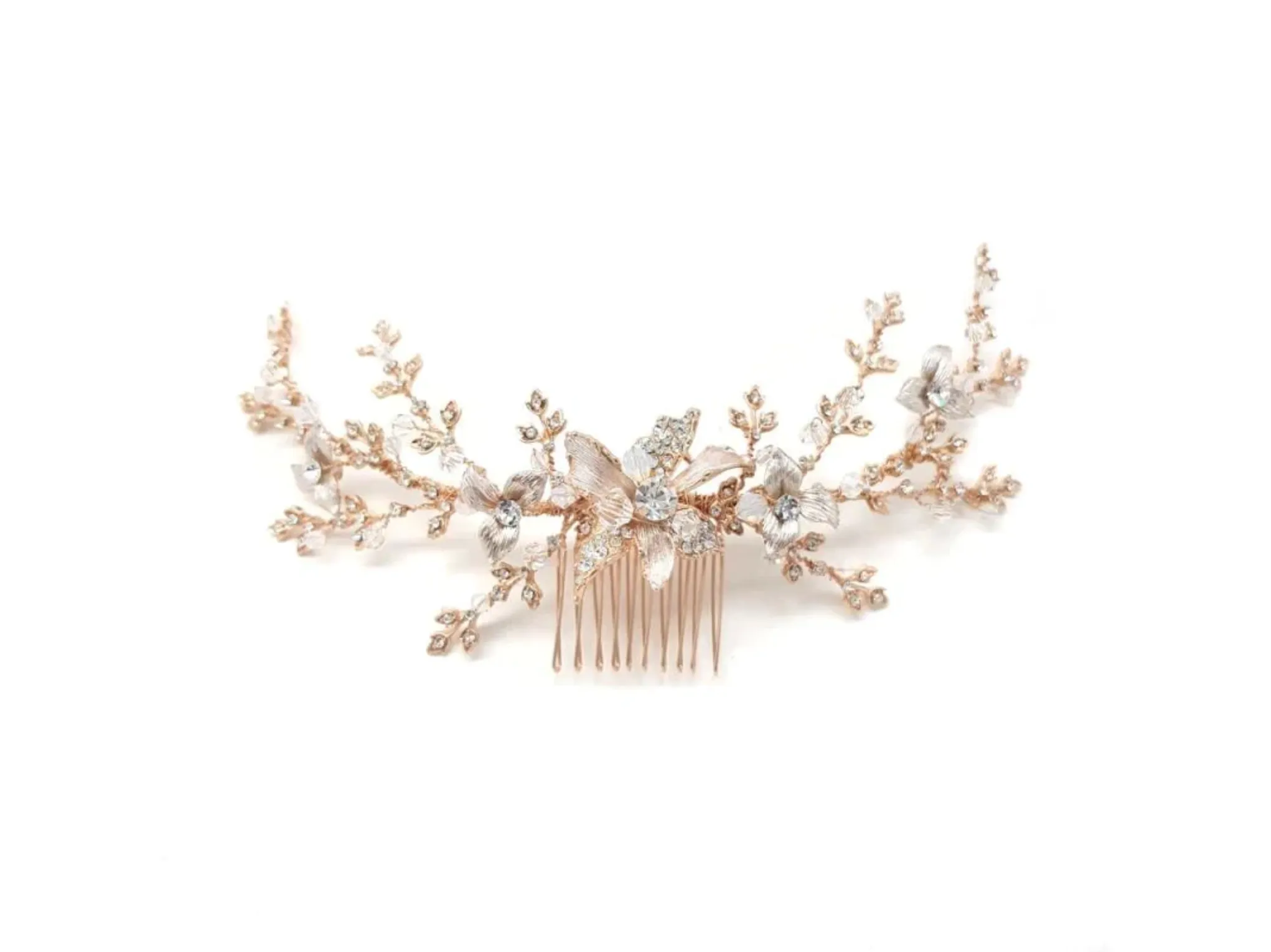 Bianca - Floral Design Crystal Bridal Comb