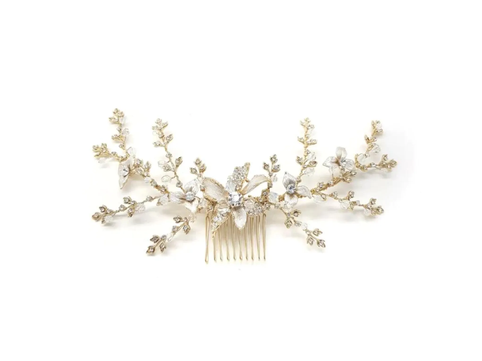 Bianca - Floral Design Crystal Bridal Comb