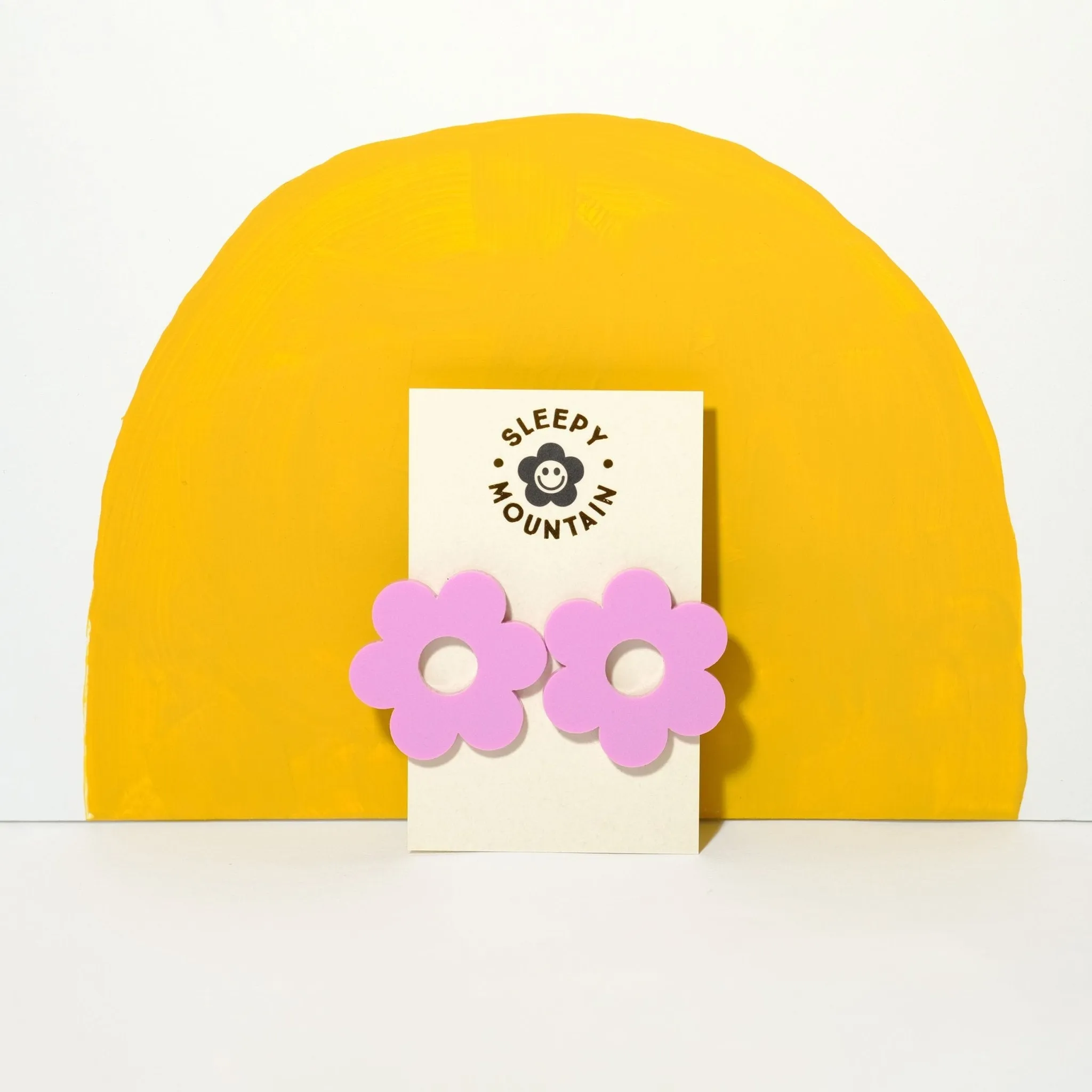 Big stud earrings - Lilac daisy studs