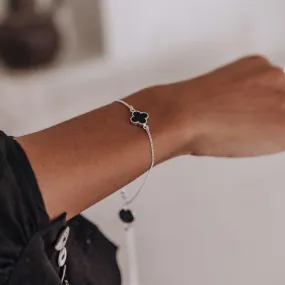 Black Onyx Clover Bracelet