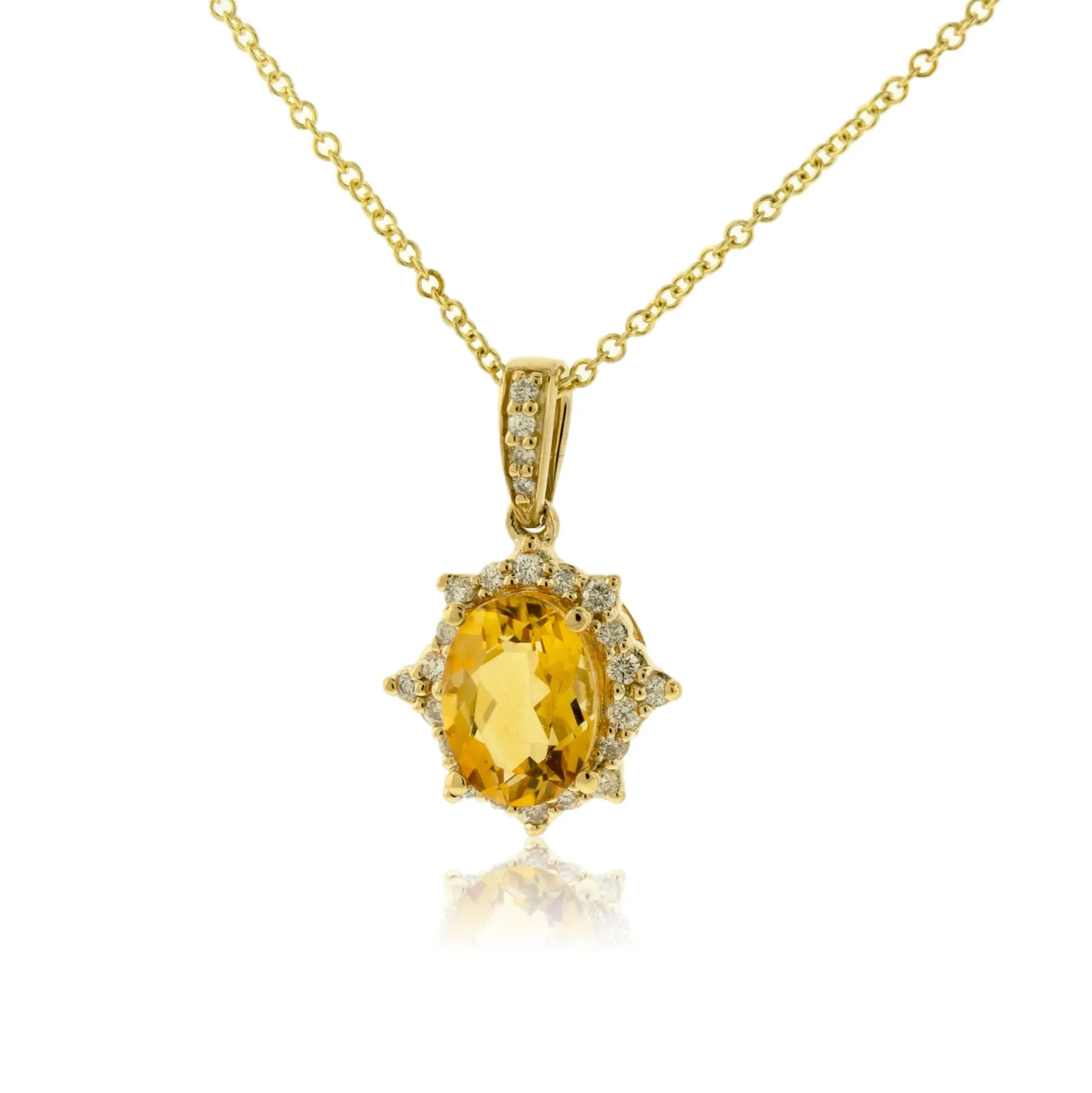 Citrine & Diamond Pendant