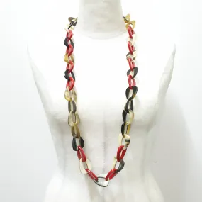 Colorful and Trendy Necklace J18215, Made by Natural Buffalo Horn and Lacquer
