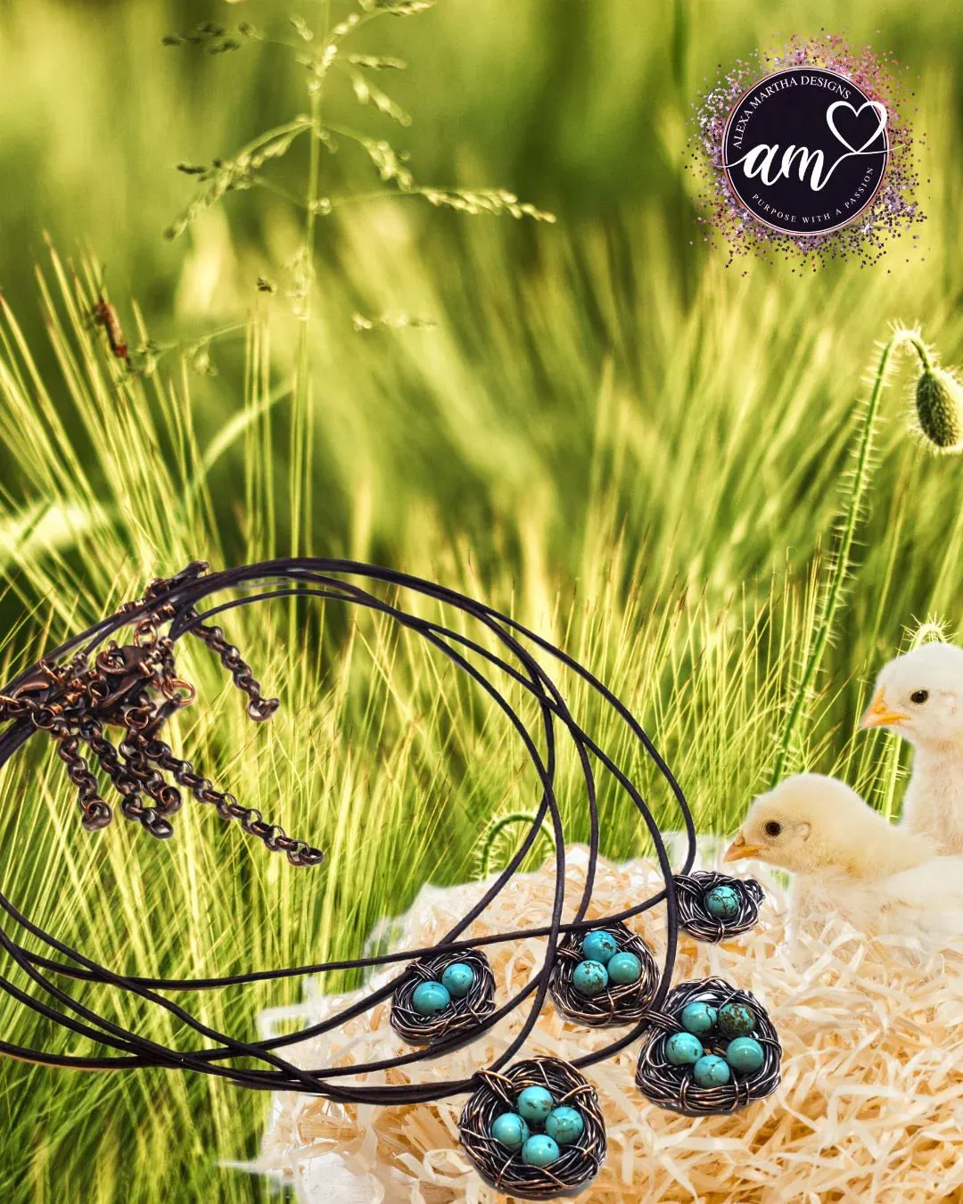 Copper Robin Nest Necklace