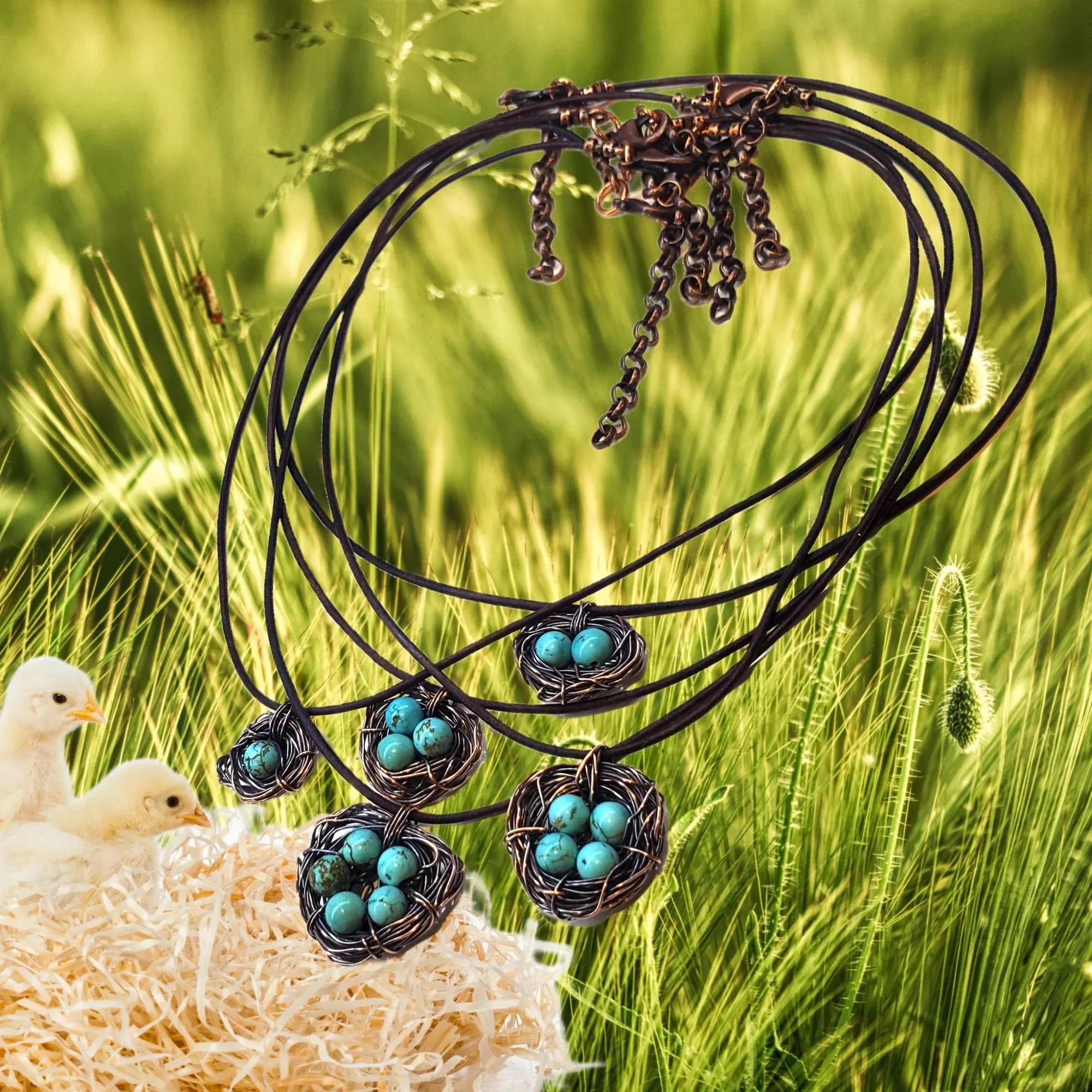 Copper Robin Nest Necklace