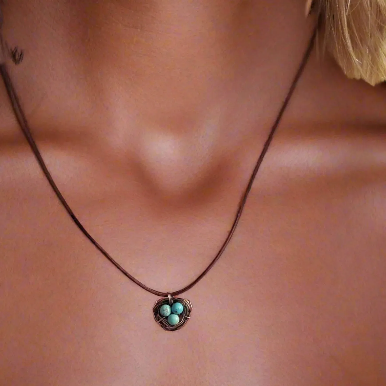 Copper Robin Nest Necklace