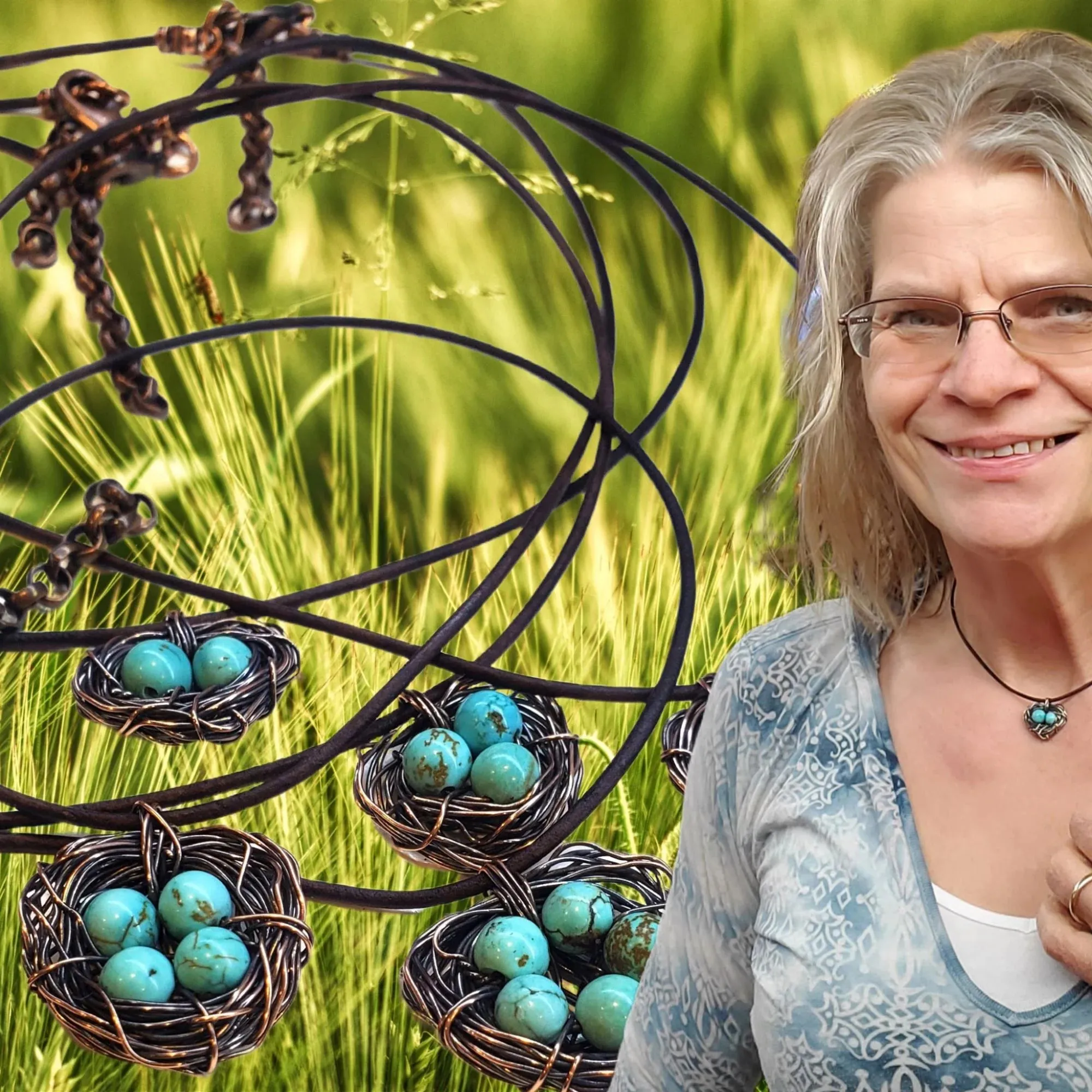 Copper Robin Nest Necklace