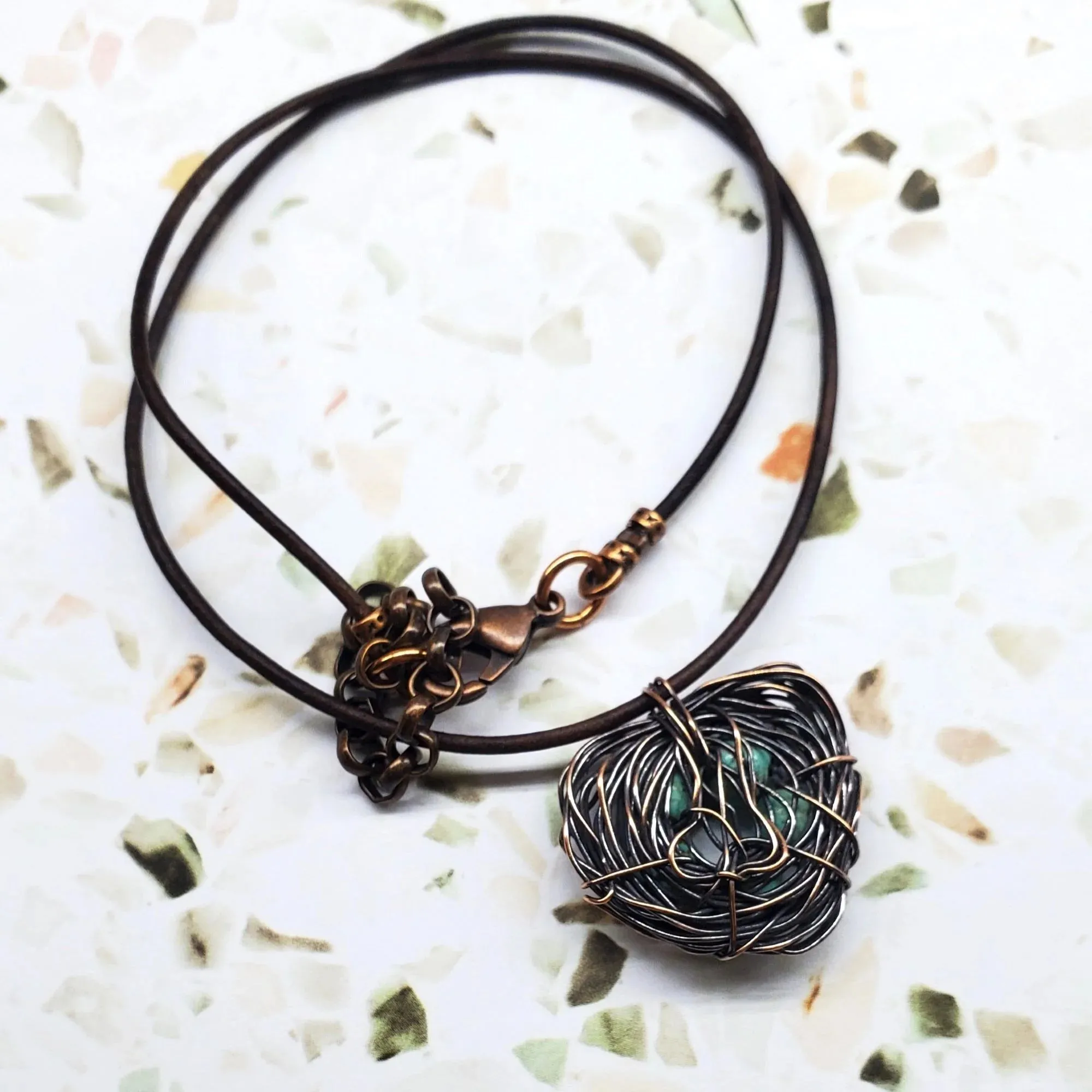 Copper Robin Nest Necklace