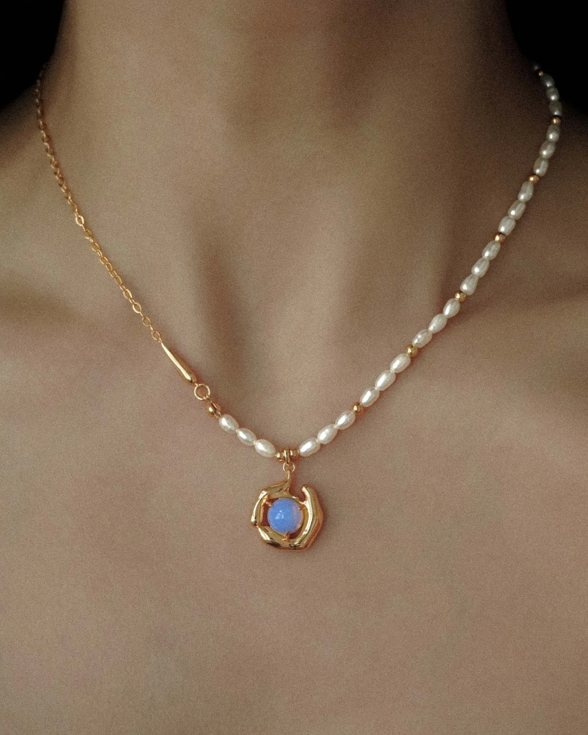 Cordelia Opal Pearls Necklace - Gold