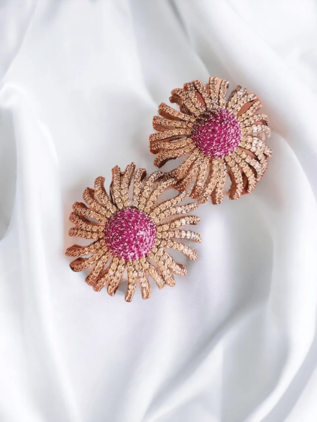 Cubic Zirconia Decor Stud Earrings