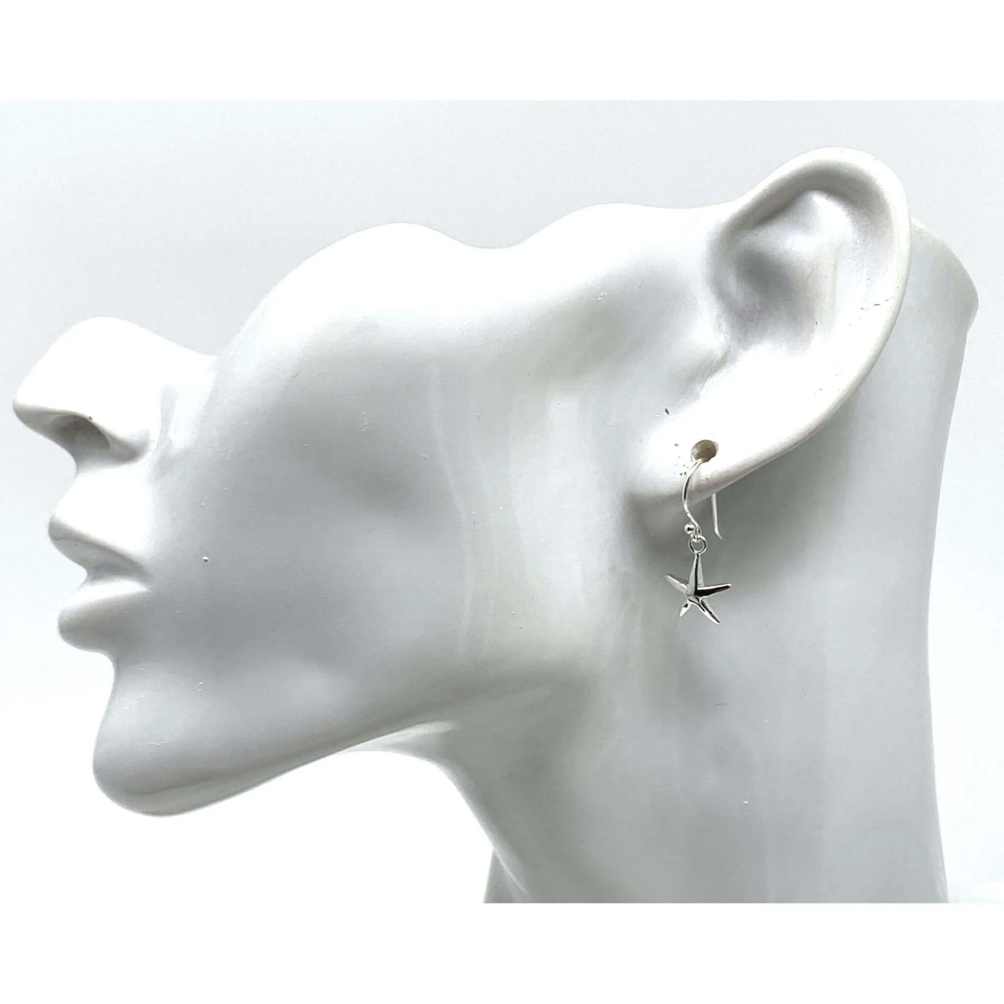 Dangle Starfish Earrings In Sterling Silver