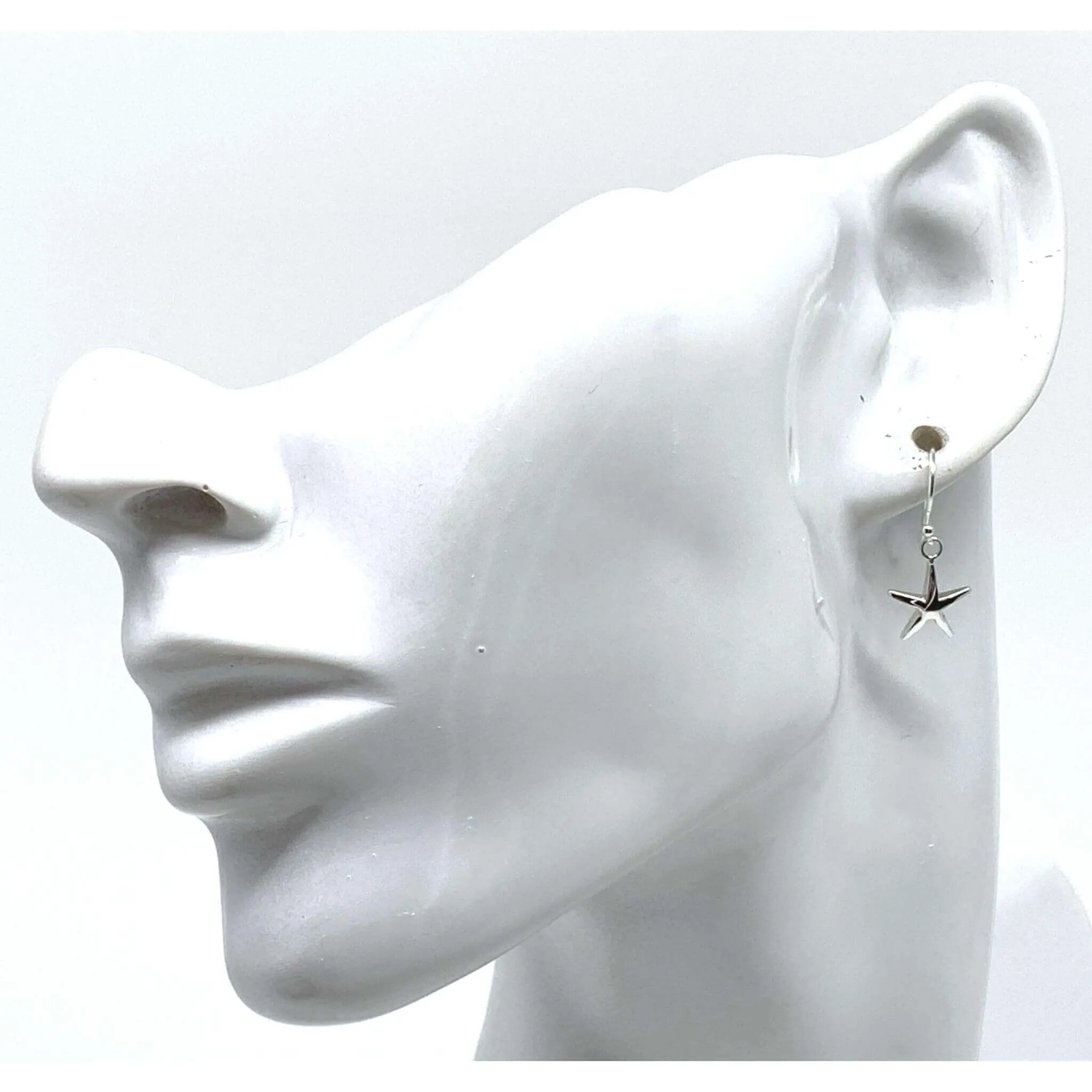 Dangle Starfish Earrings In Sterling Silver