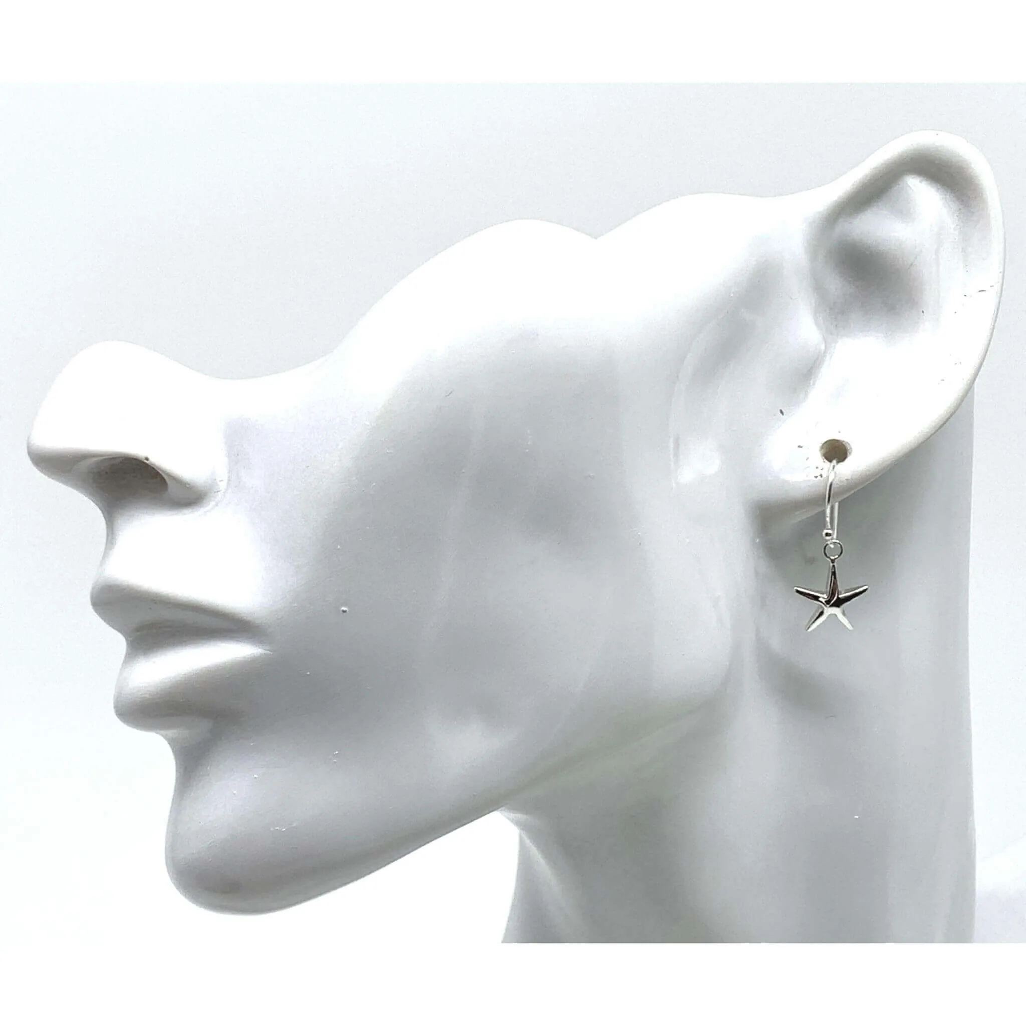 Dangle Starfish Earrings In Sterling Silver