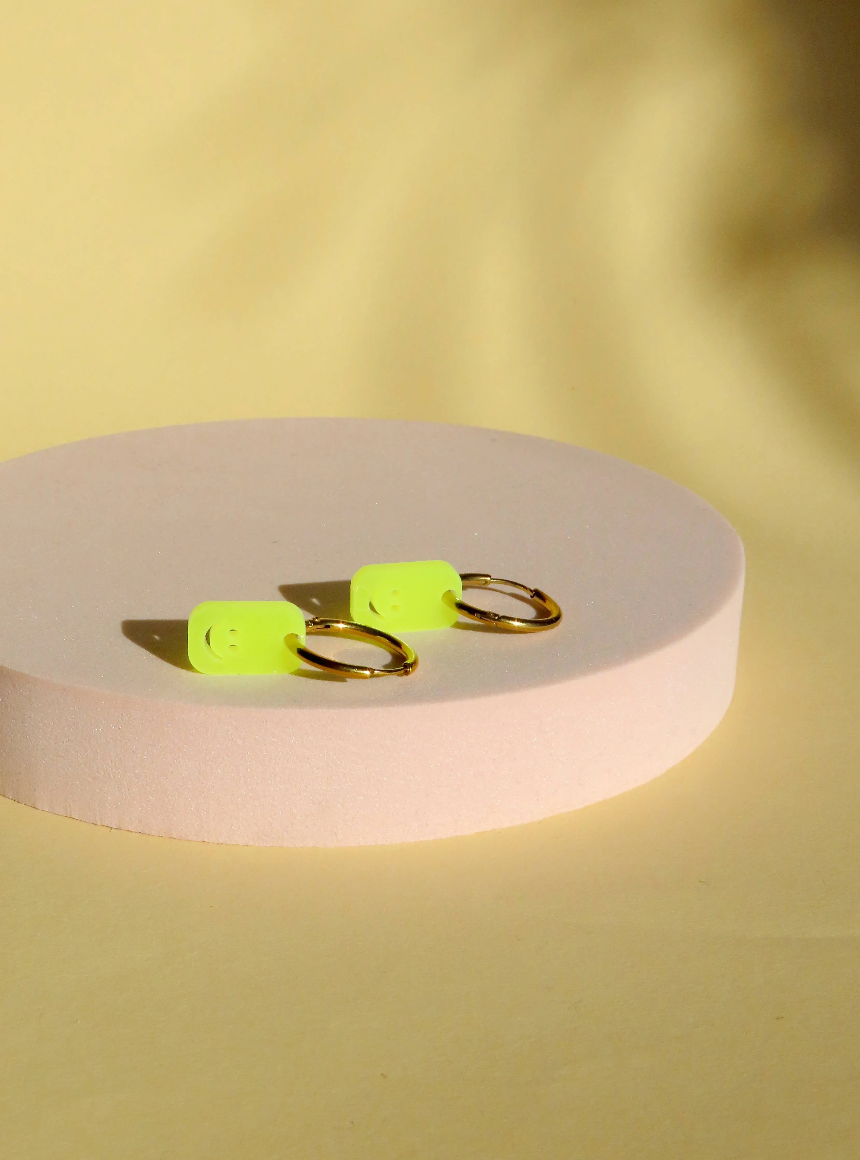 Earrings - Square Smiley Hoops