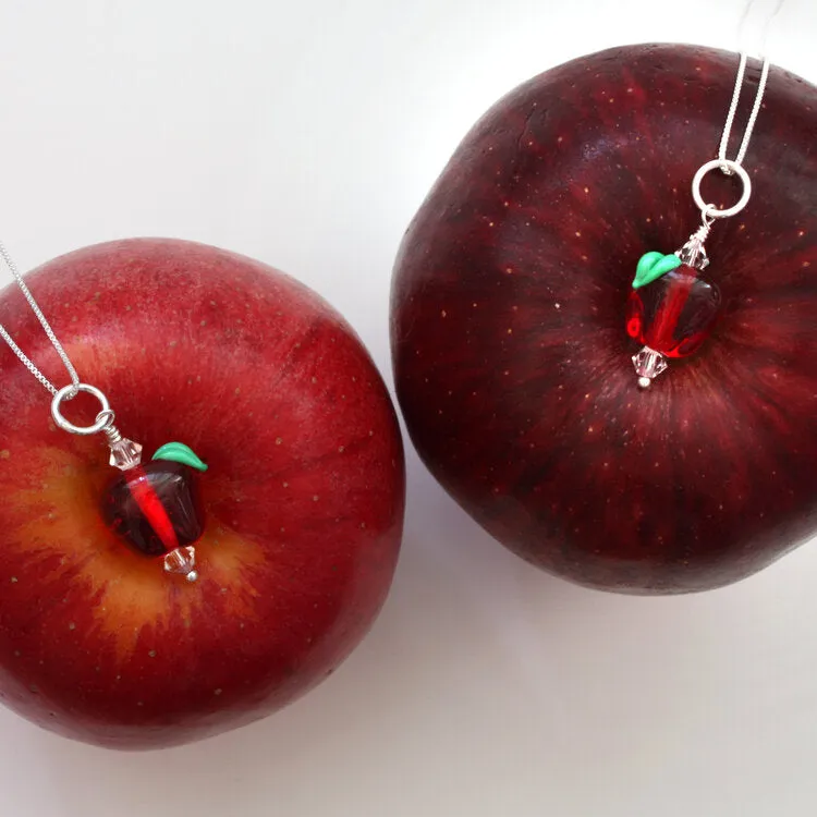 Glass Apple Necklace by Emma Gerard