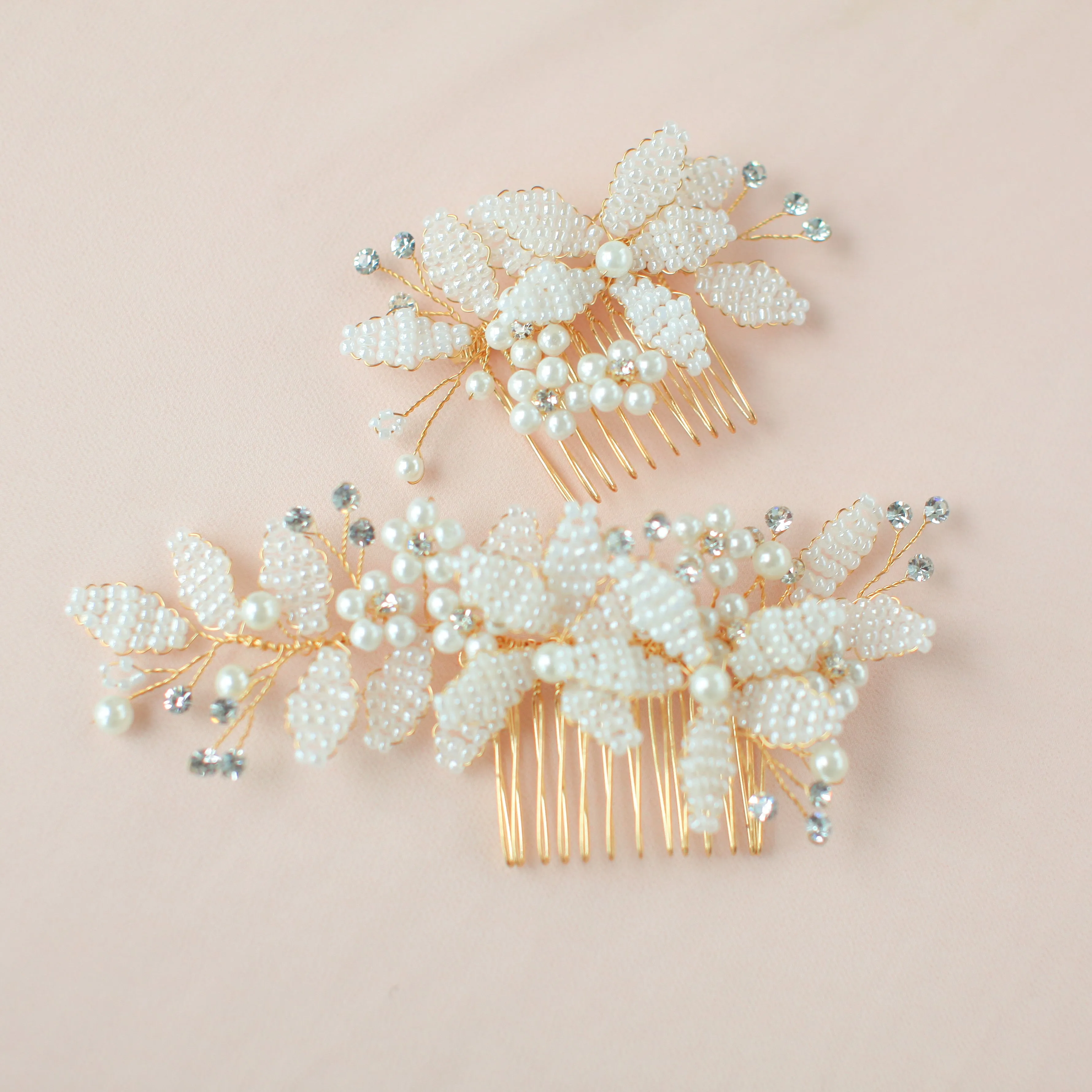 Gold / Silver Pearl Bridal Hair Comb