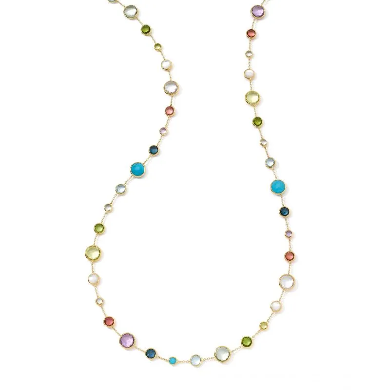 IPPOLITA Lollipop® 18K Yellow Gold Lollitini Long Gemstone Station Necklace in Multi Colorway