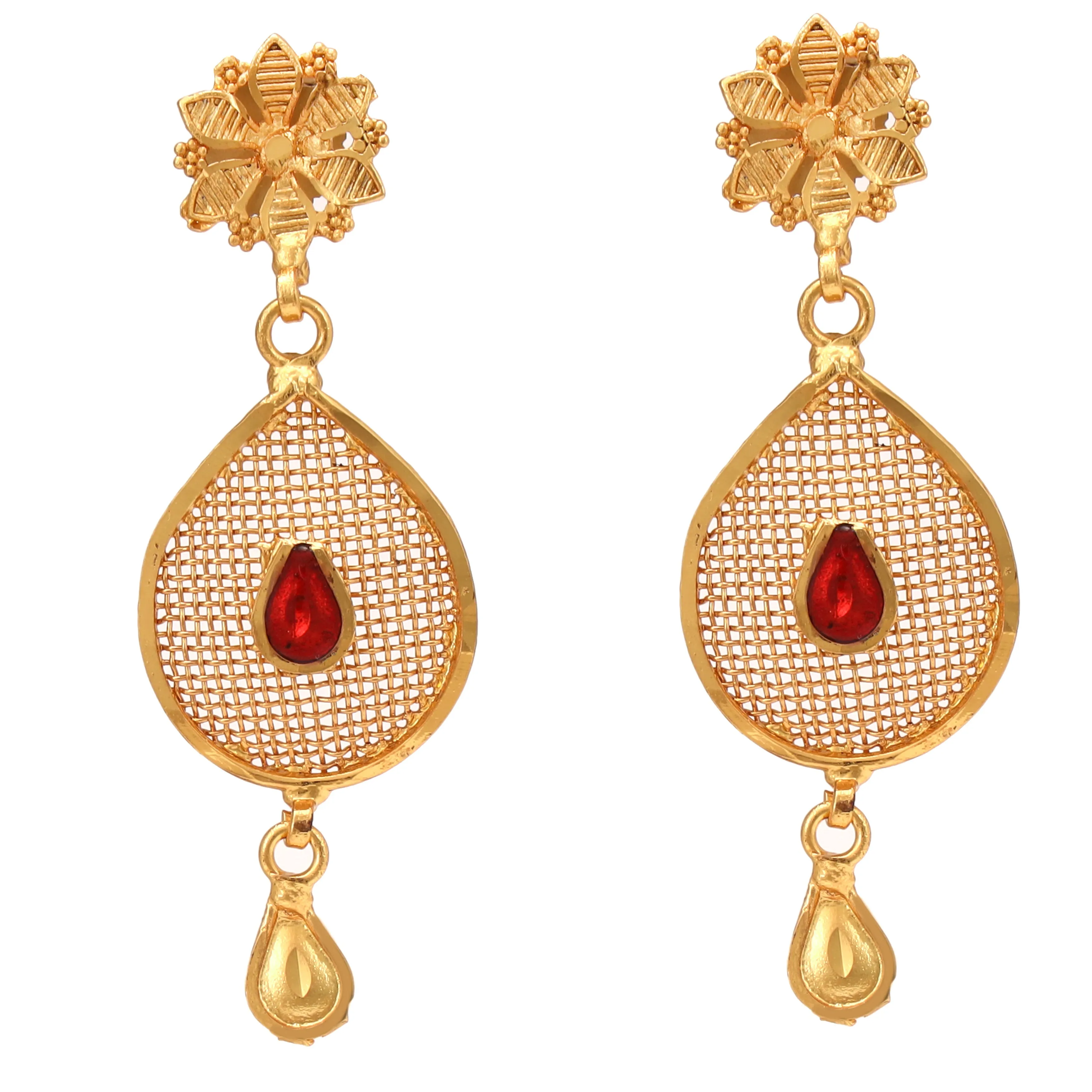 Jali Work Mina Drop Necklace Set