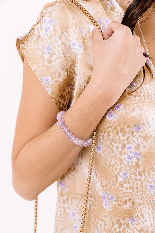 Kendra Scott Rebecca Silver Stretch Bracelet in Purple Amethyst
