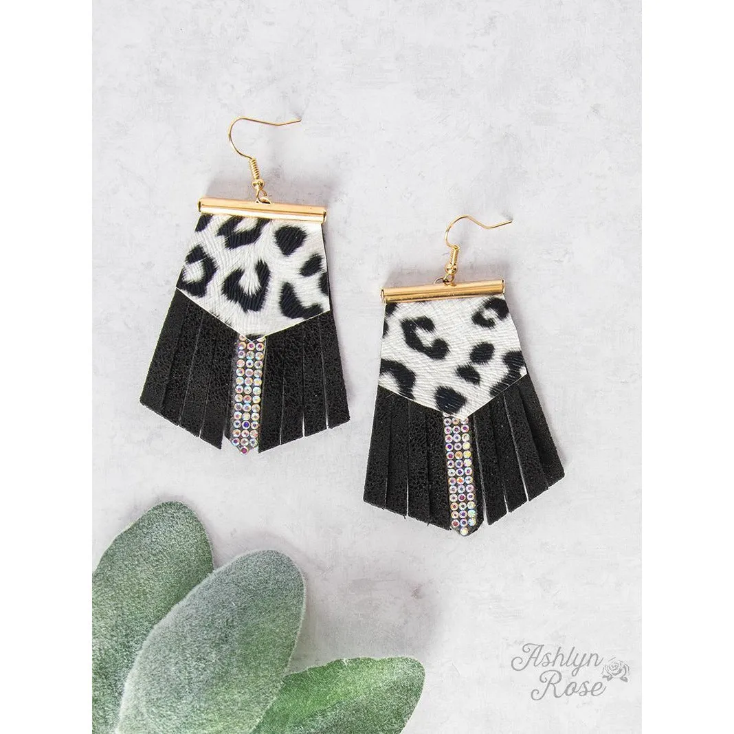 Locked Out of Heaven [{Leather Fringe}] Earrings
