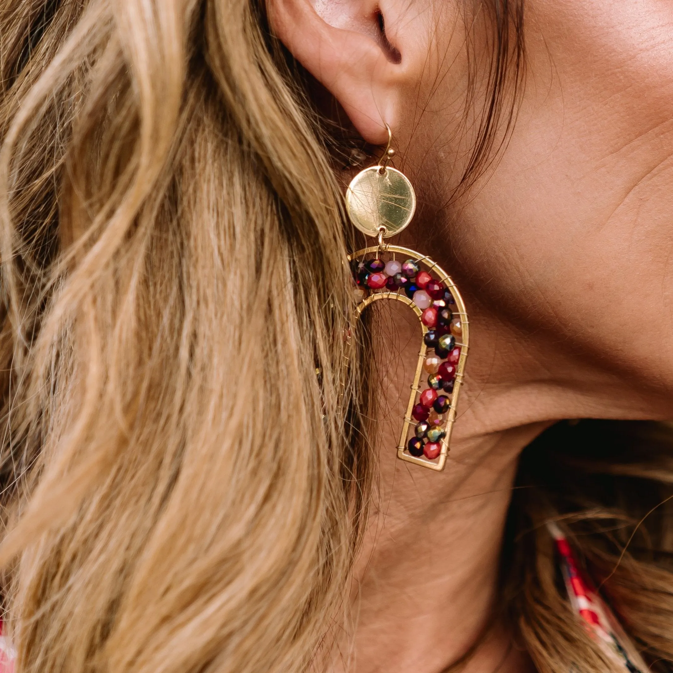 Louise Bead Detail Arch Earrings