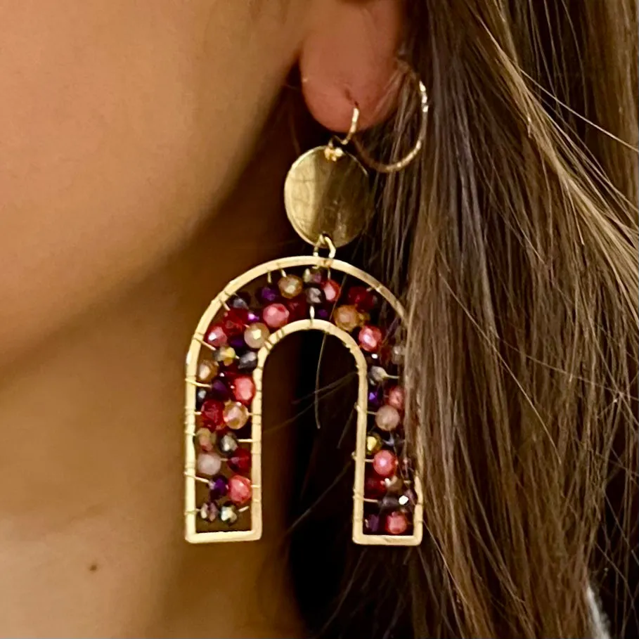 Louise Bead Detail Arch Earrings