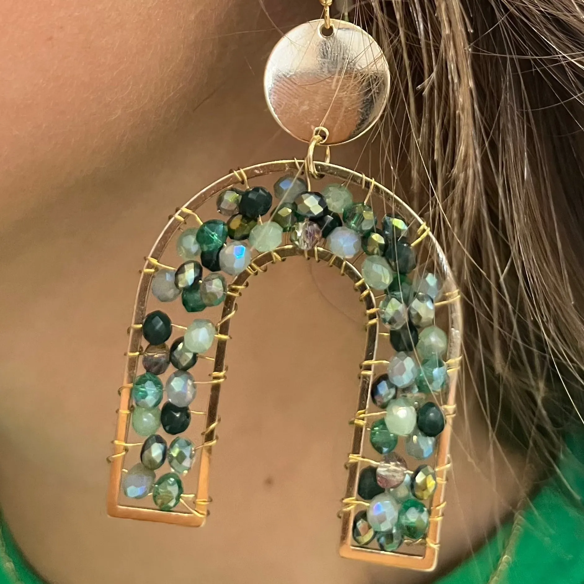 Louise Bead Detail Arch Earrings