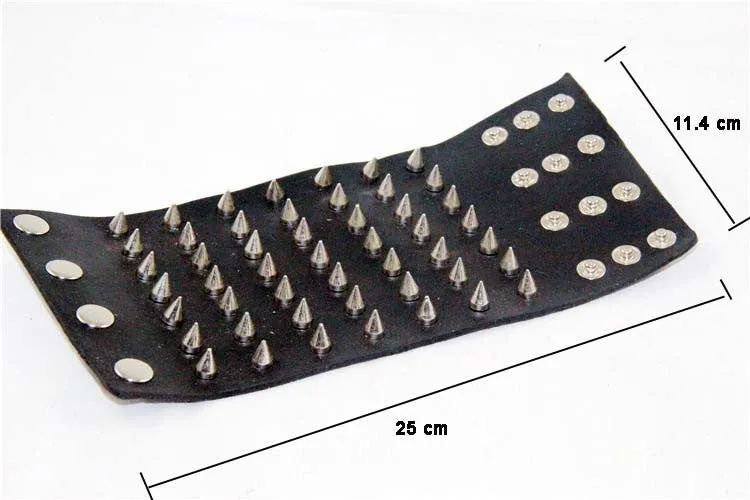 Massive Heavy Metal Leather Spike Bracelet Gauntlet Riveted