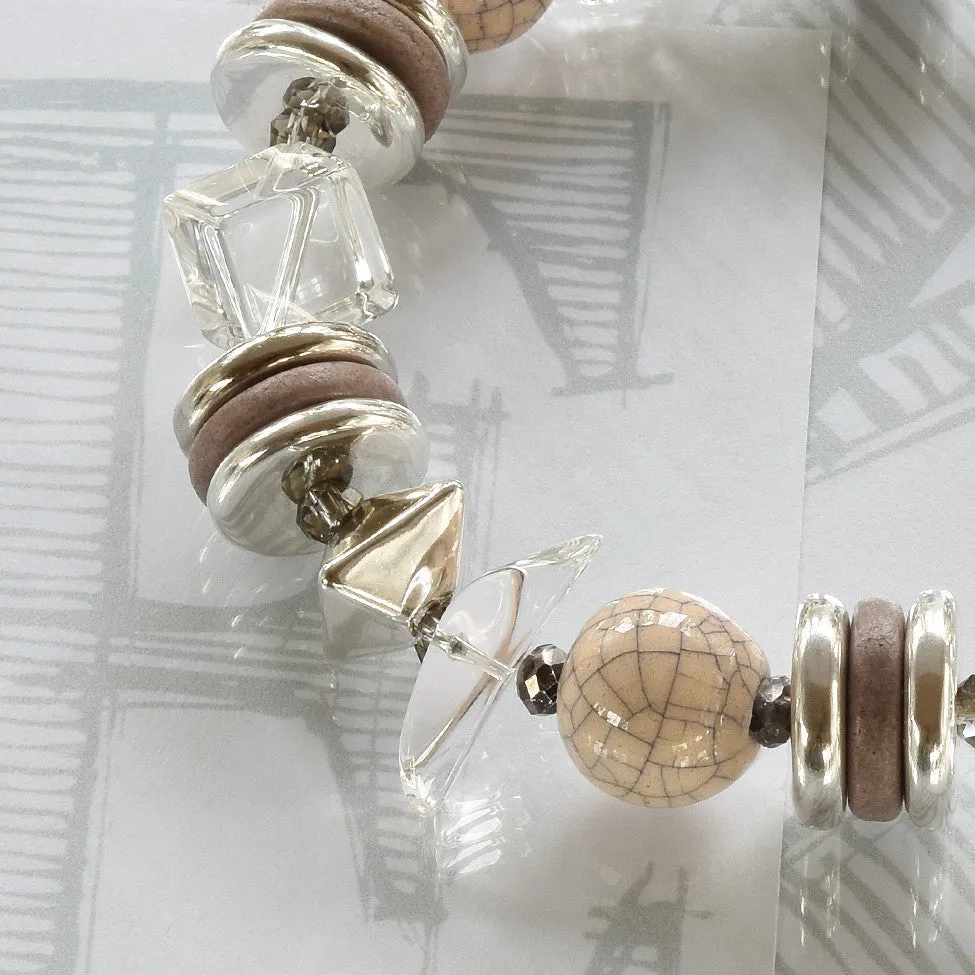 Mimi Crystal Bracelet – Cream Craquelle