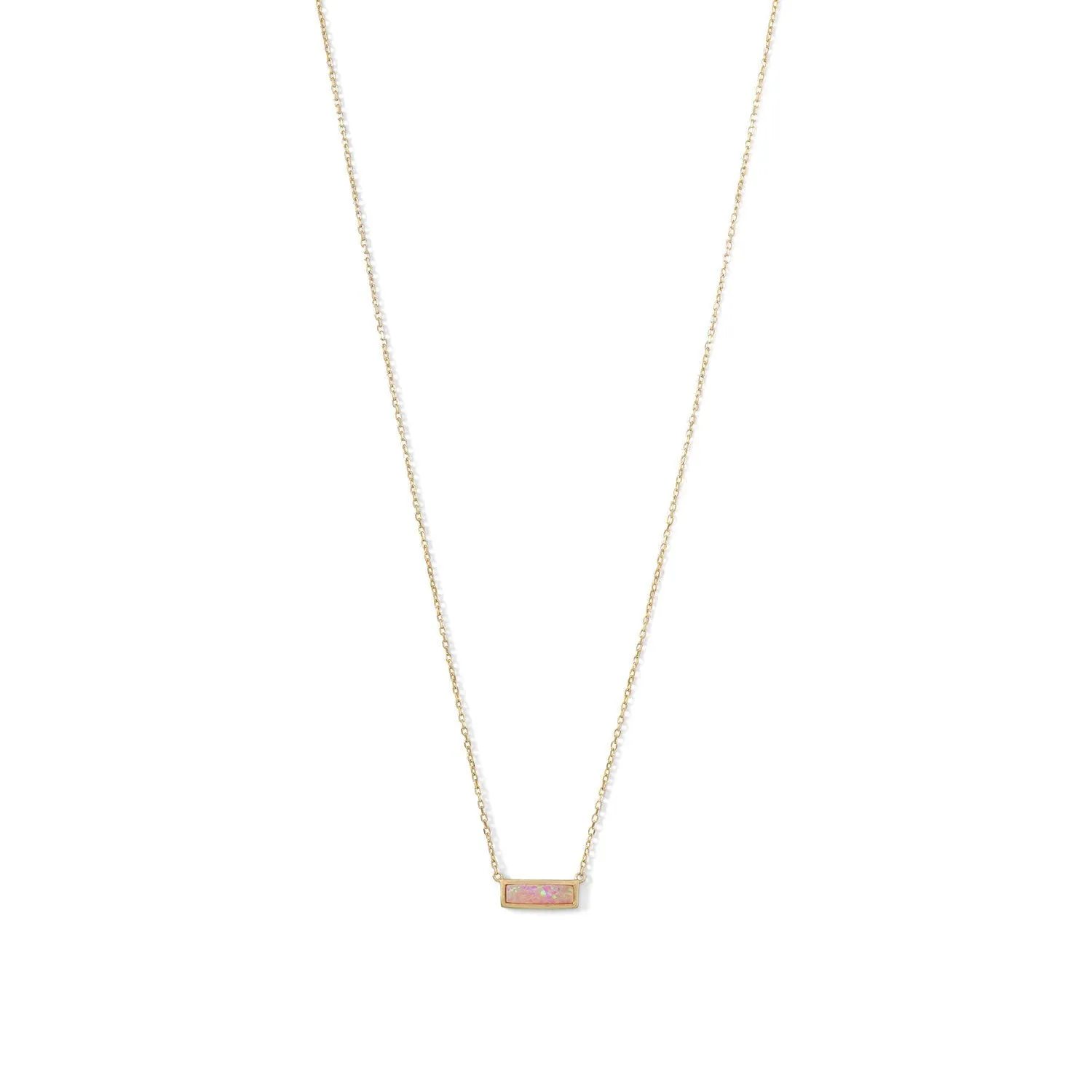 Mini Pink Opal Bar Necklace