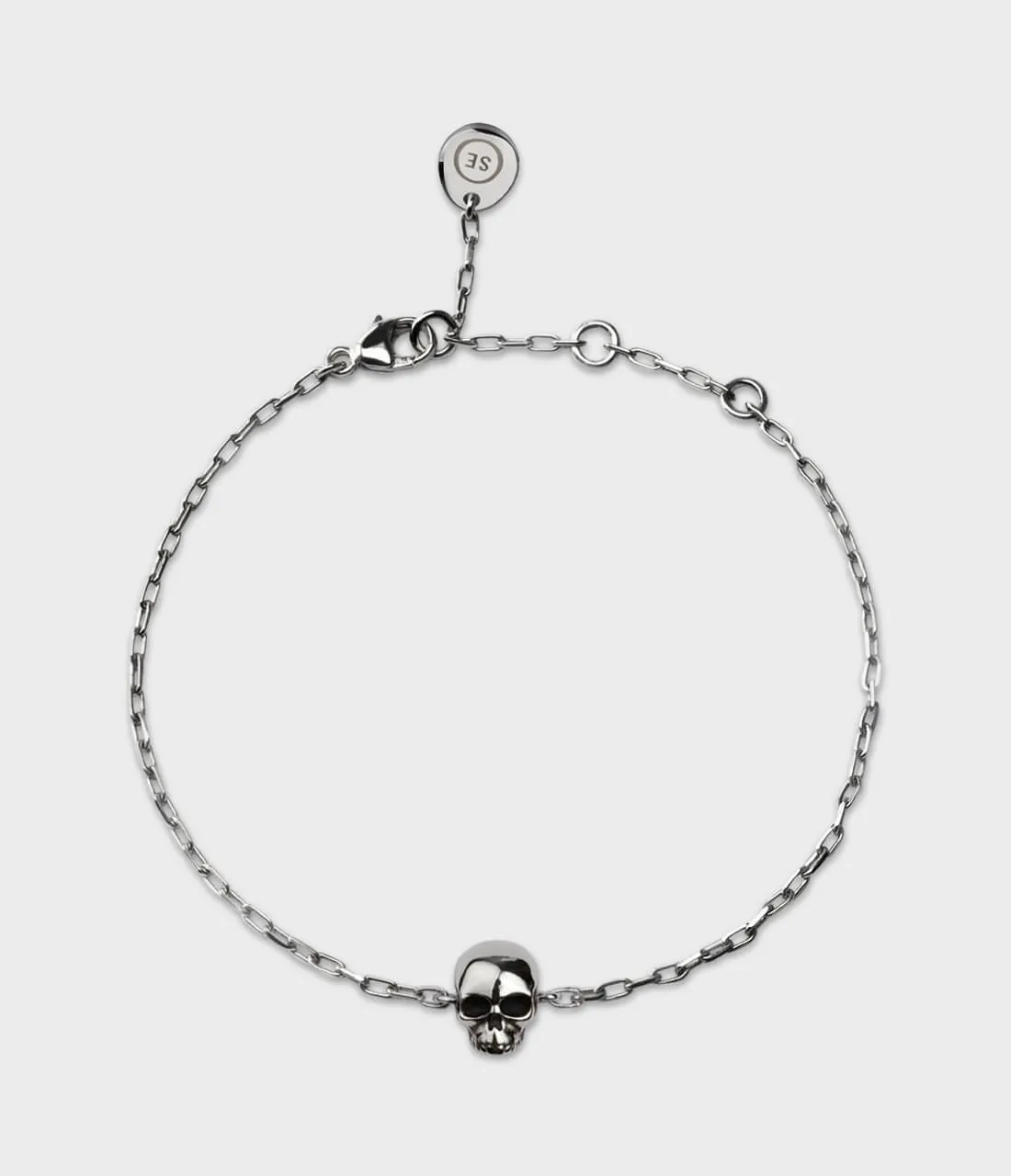 Mini Skull Bracelet / Sterling Silver / No Stones