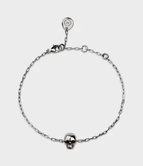 Mini Skull Bracelet / Sterling Silver / No Stones