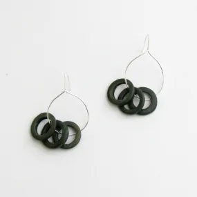 Olive Circle Dangle Earrings