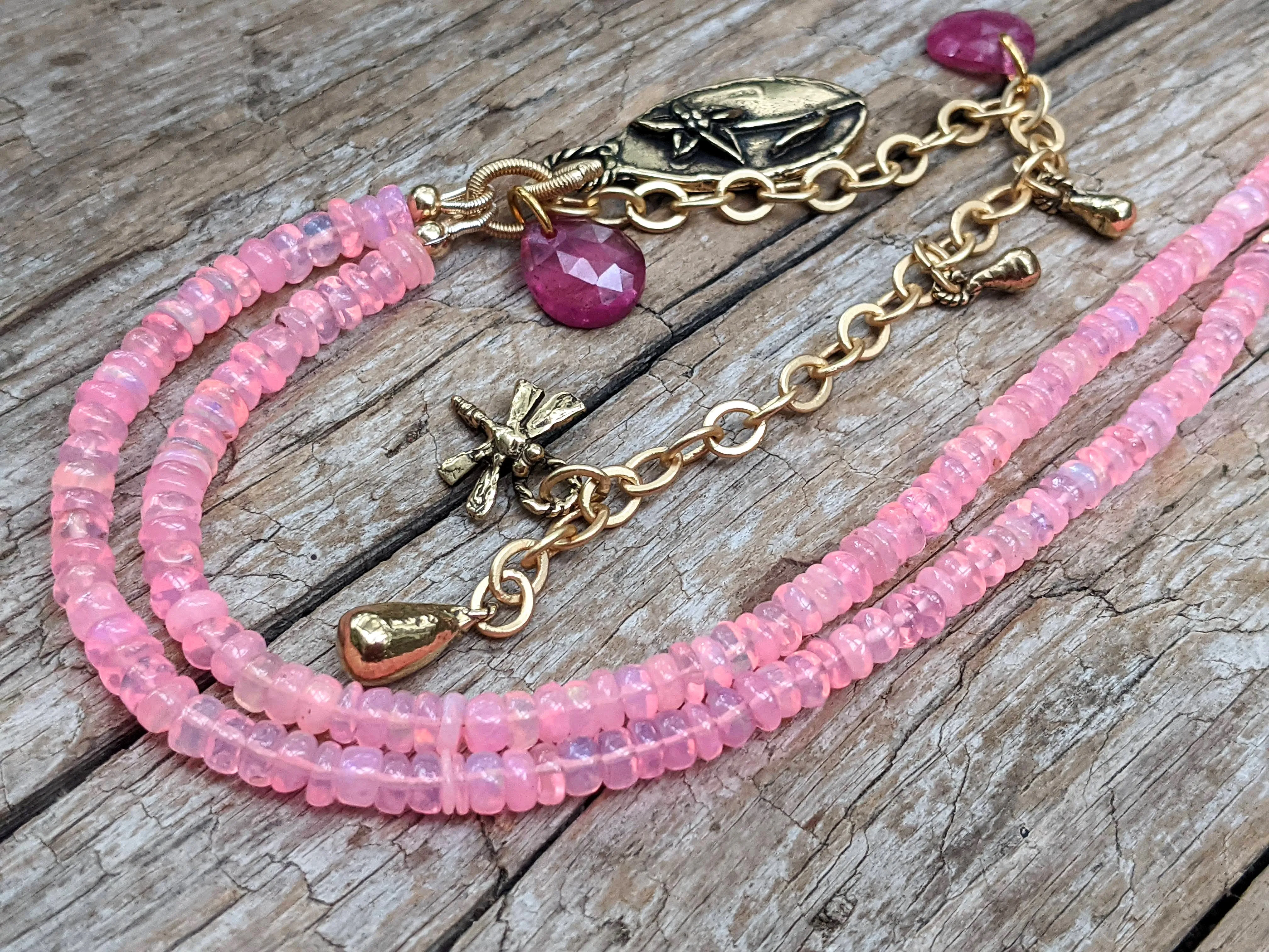 Pink Ethiopian Opal Necklace