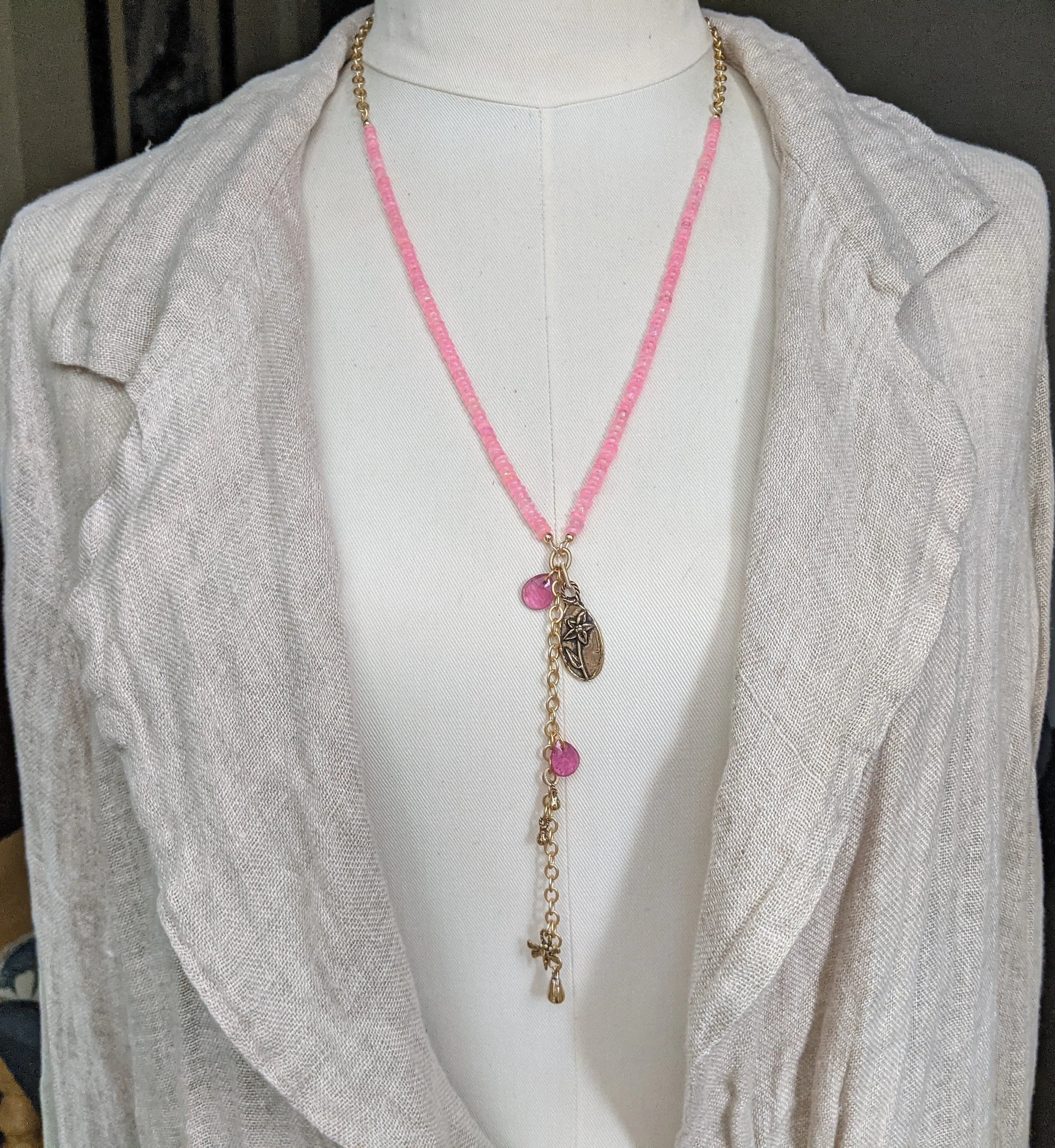 Pink Ethiopian Opal Necklace