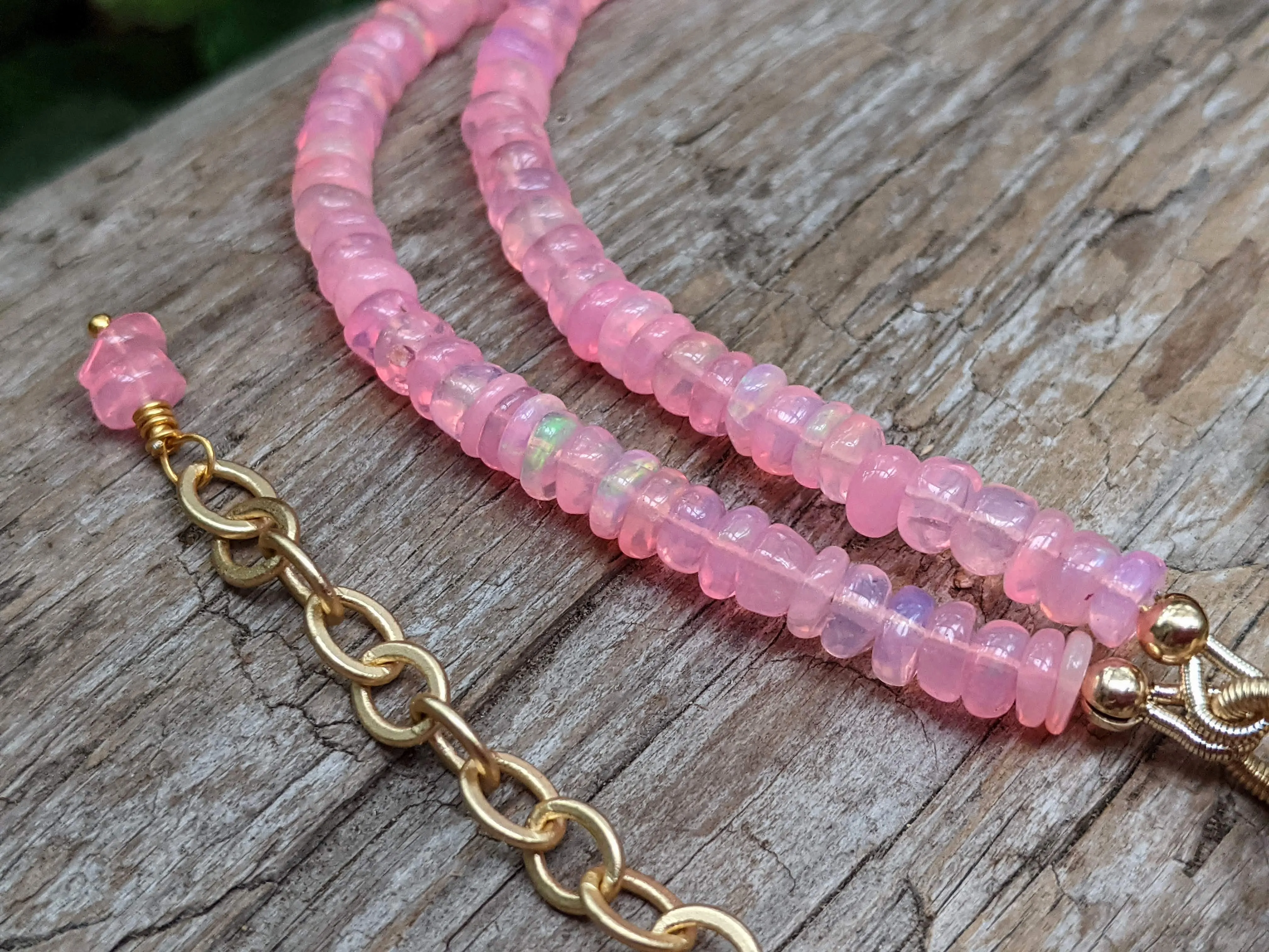 Pink Ethiopian Opal Necklace
