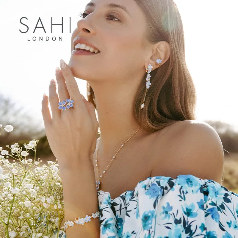 Sahi Forget Me Not Flower Charm Chain Bracelet
