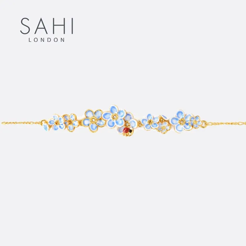 Sahi Forget Me Not Flower Charm Chain Bracelet