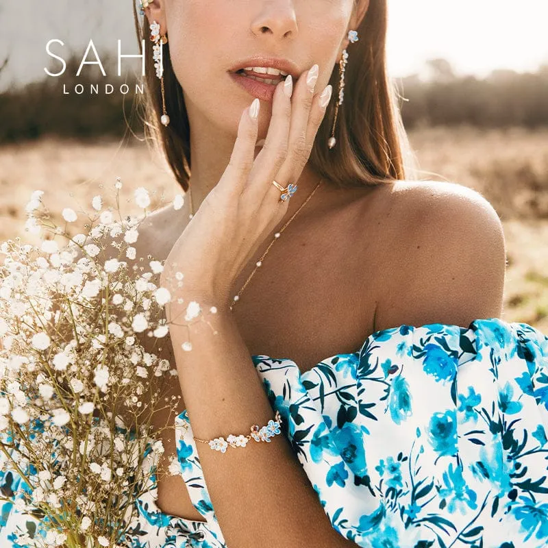 Sahi Forget Me Not Flower Charm Chain Bracelet