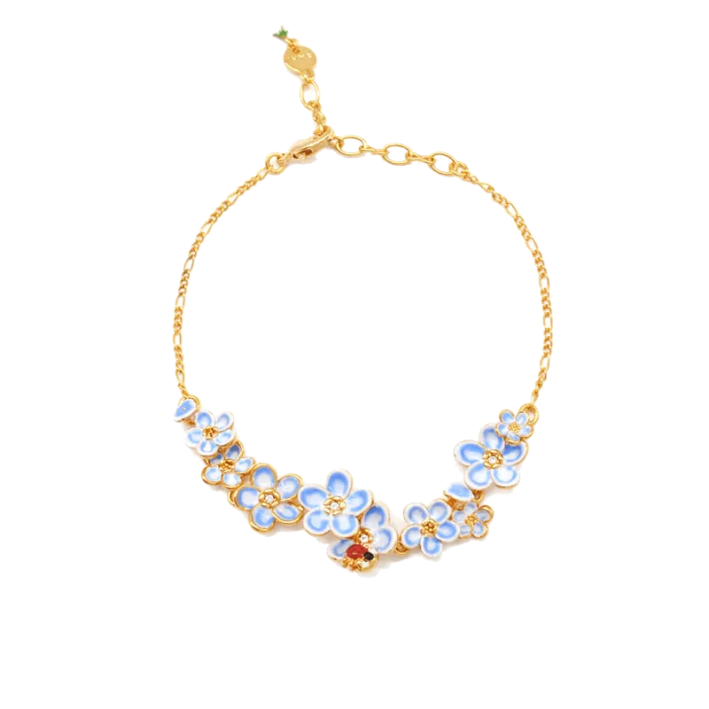 Sahi Forget Me Not Flower Charm Chain Bracelet