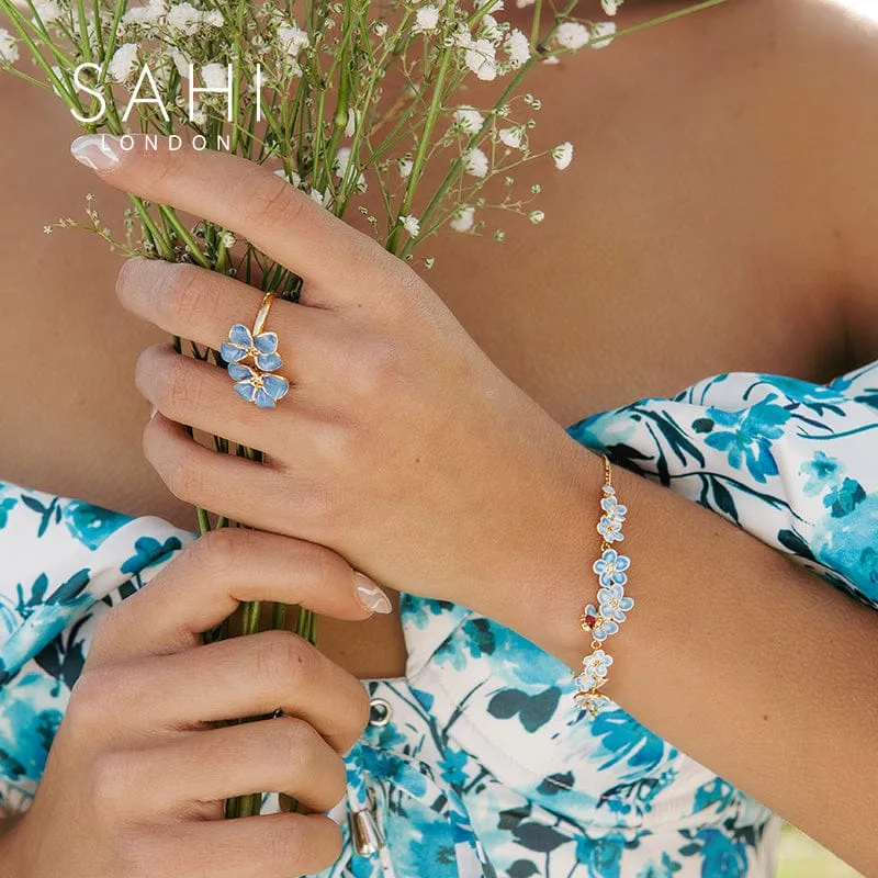 Sahi Forget Me Not Flower Charm Chain Bracelet