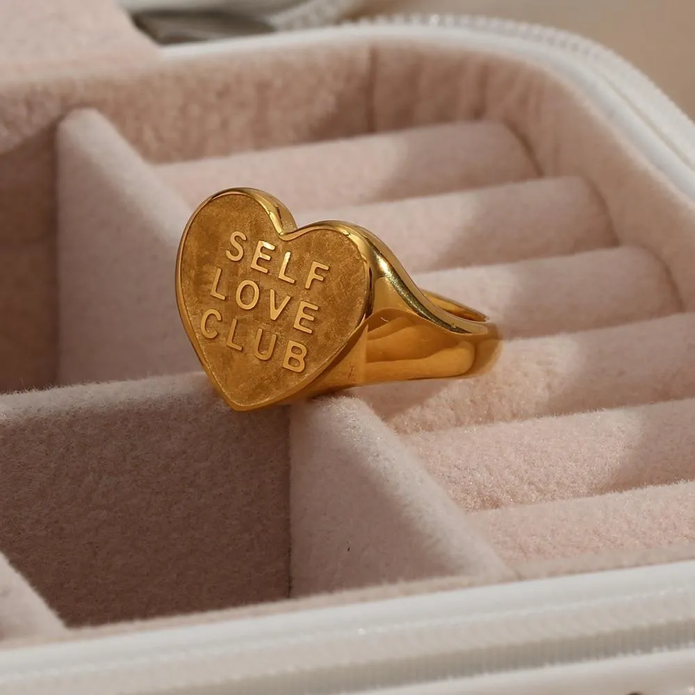 Self Love Heart Ring Gold Plated Ring
