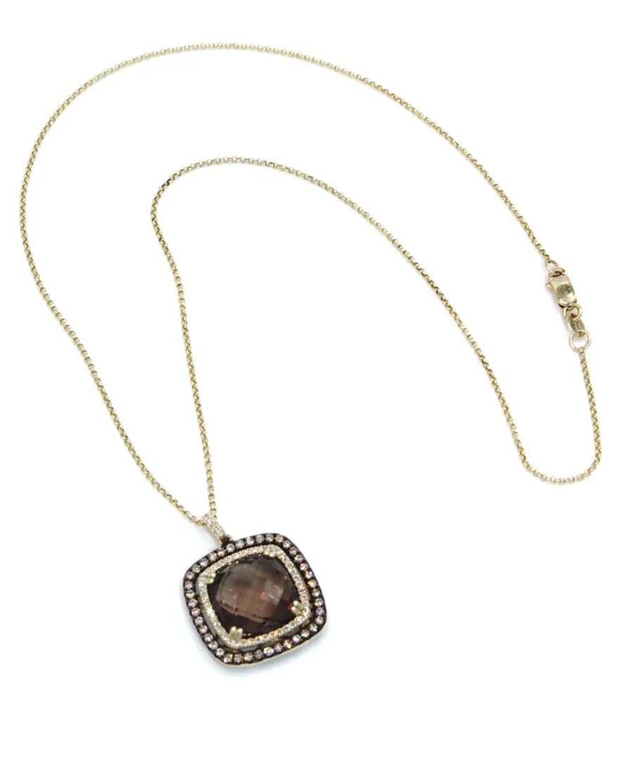 Smoky Topaz Necklace in Yellow Gold
