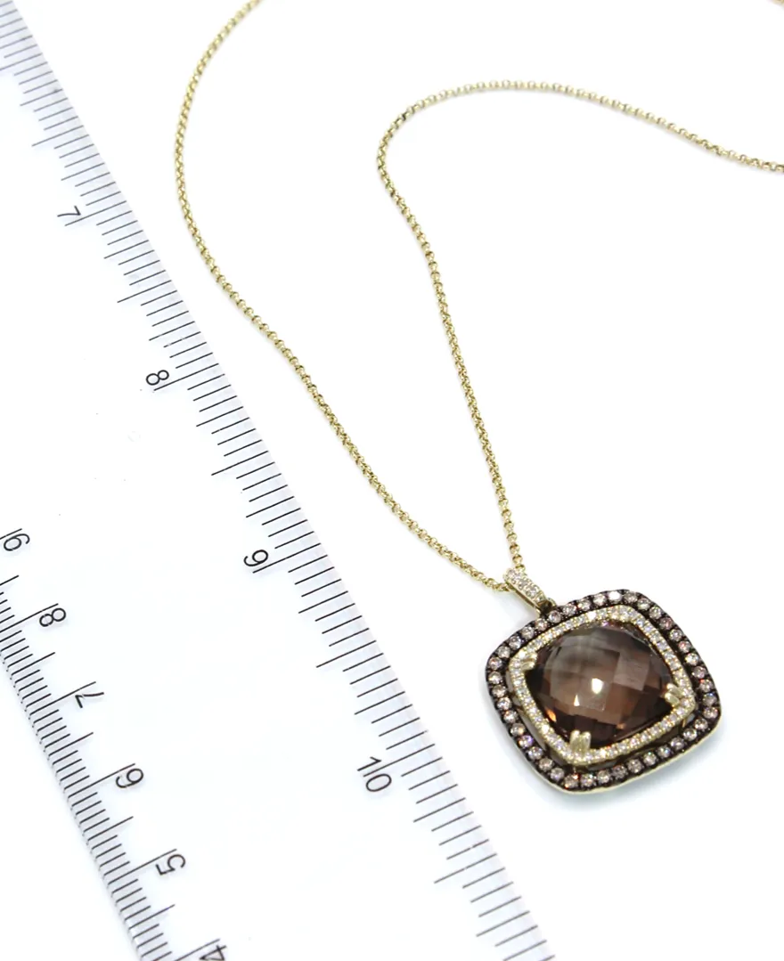 Smoky Topaz Necklace in Yellow Gold
